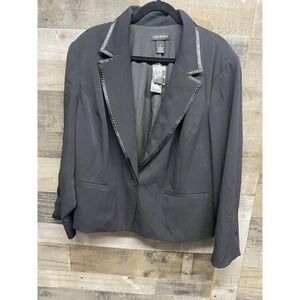 Lane Bryant Blazer Black Size 26‎ NWT One Button Front Blazer